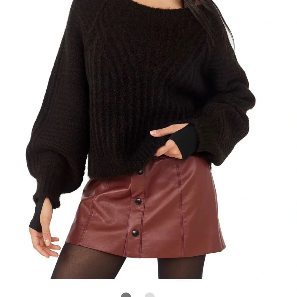 Free People Black Carter Pullover Sweater NEW